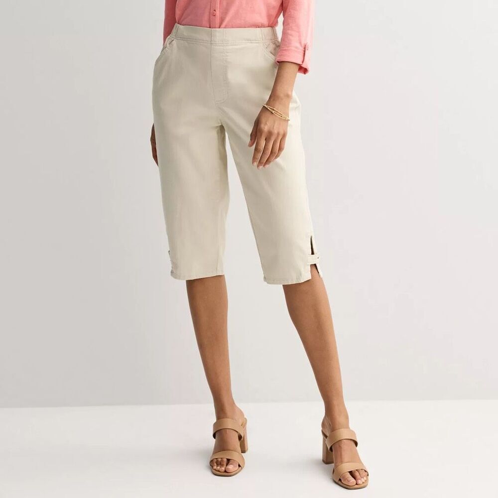 Women's Croft & Barrow® Pull On Denim Skimmers Beige PM